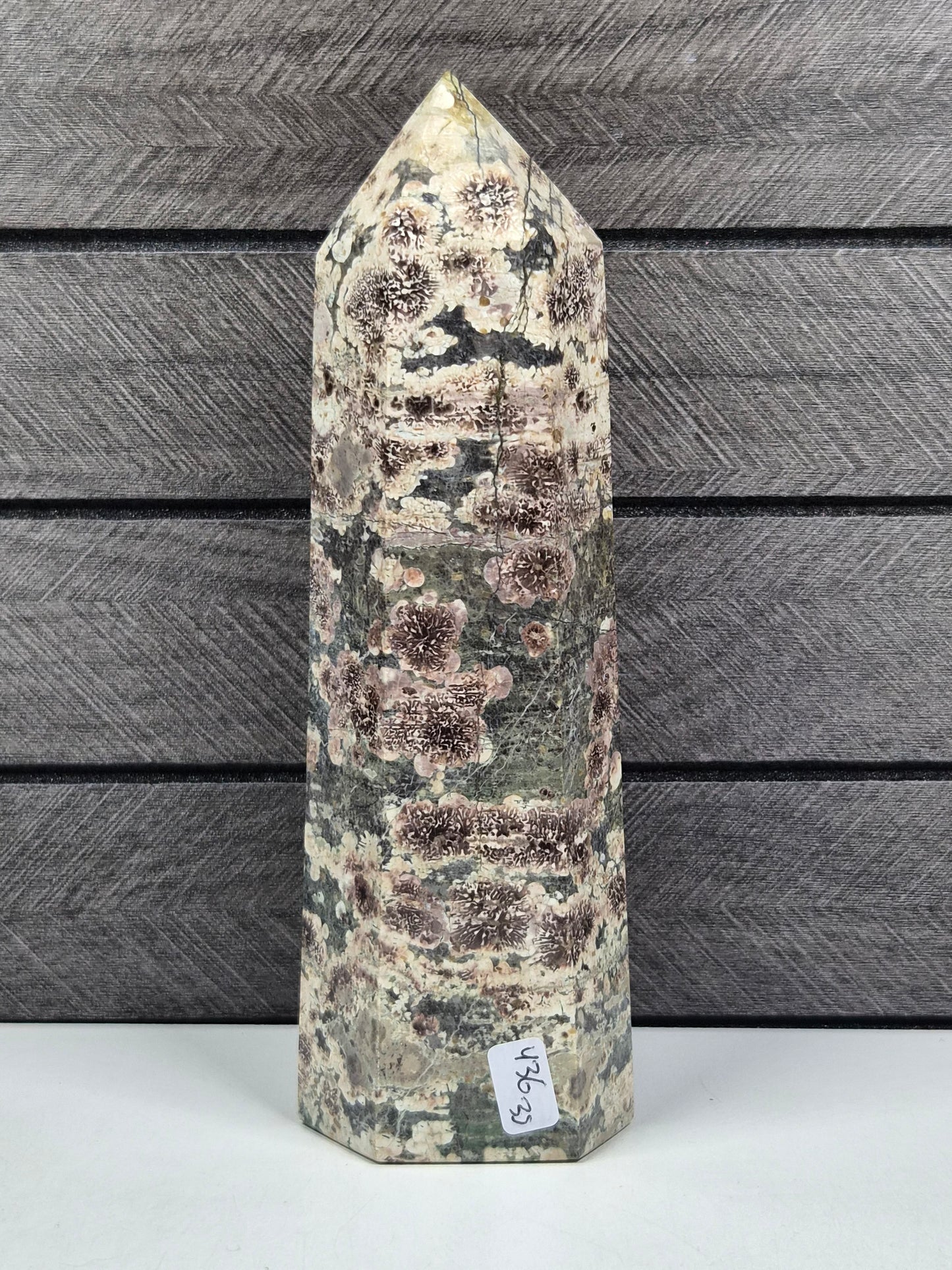 Groene Bloem Jaspis Toren 436 gram