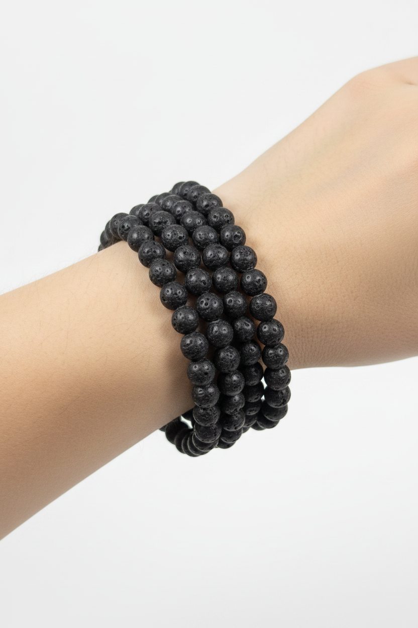 Lavasteen armband 4mm