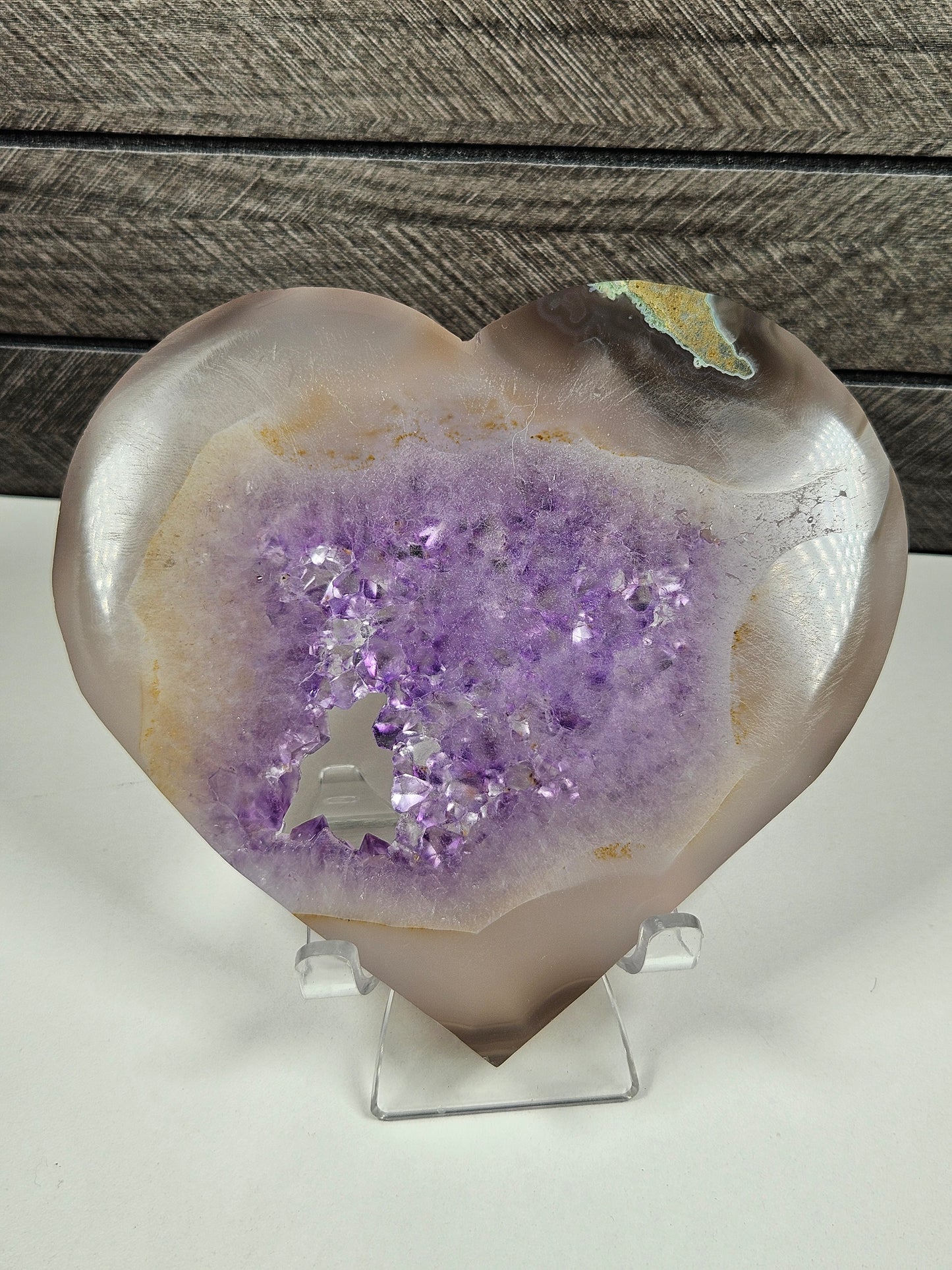 Amethist in agaat hart 274 gram