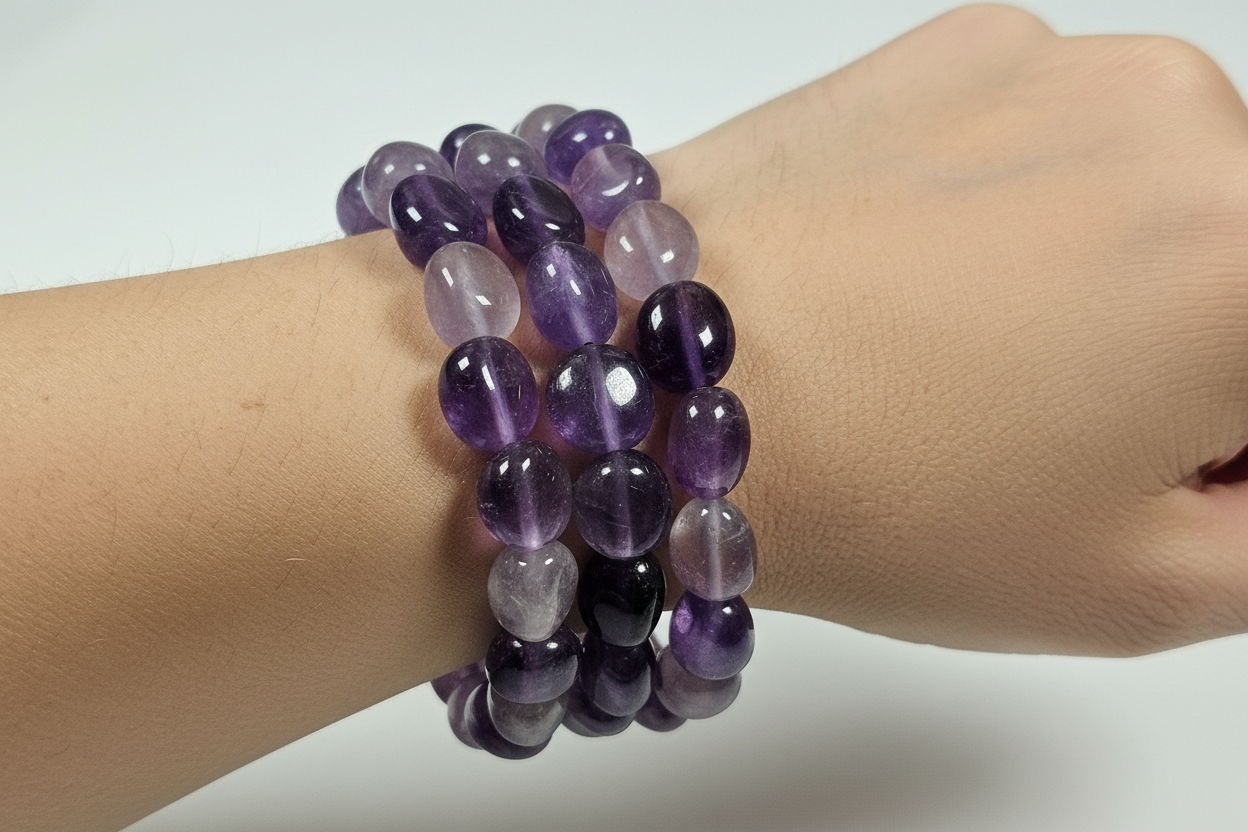 Amethist trommelsteen armband 8mm