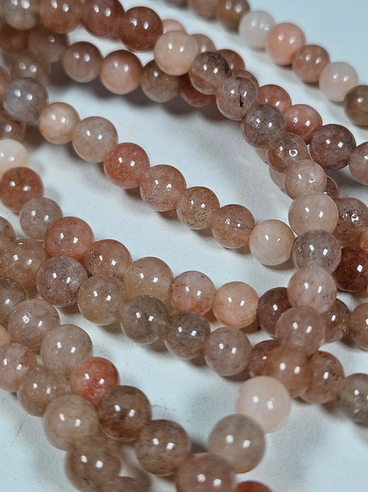Aardbeienkwarts kralenstreng 6mm