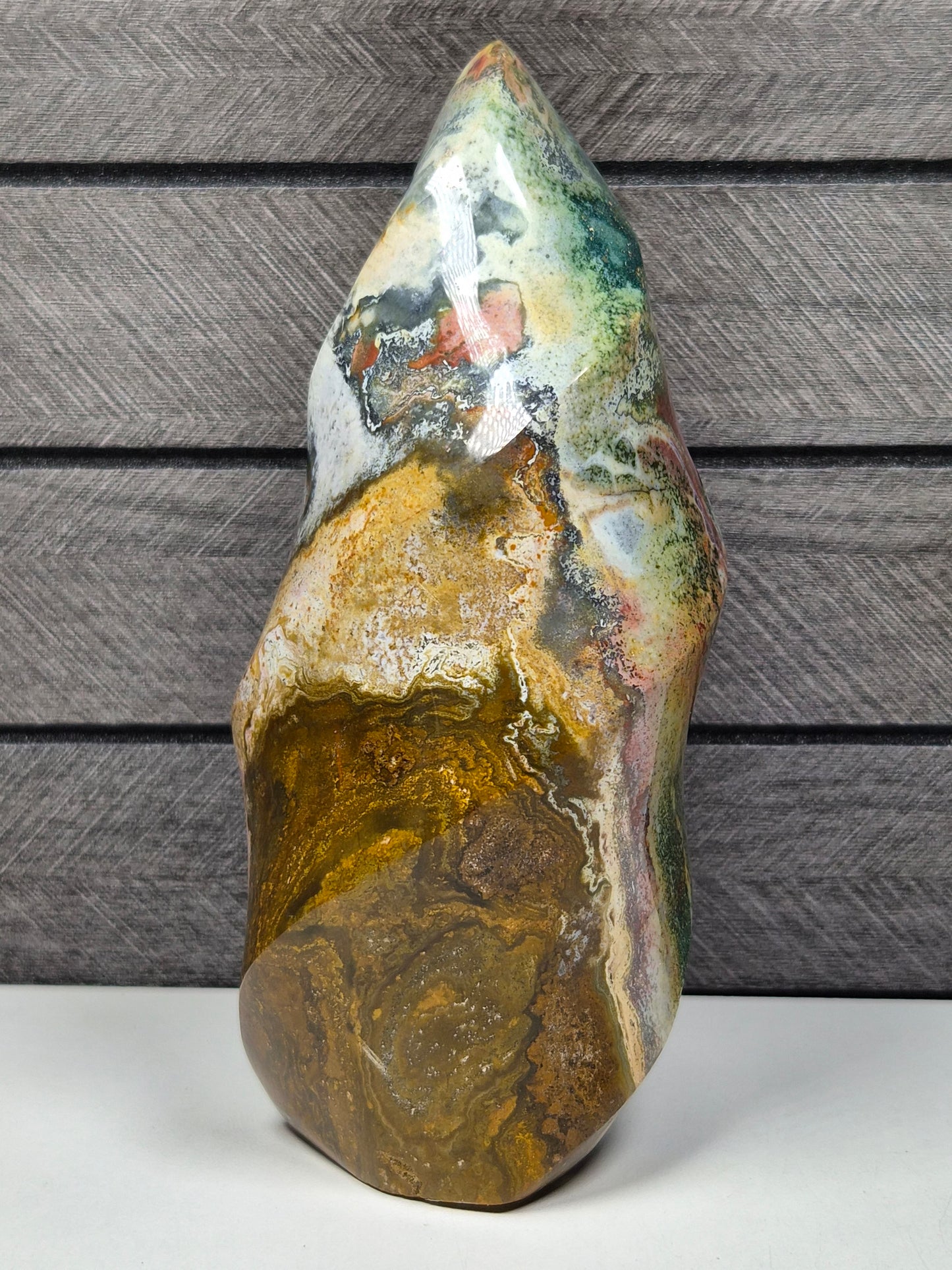 Oceaan jaspis Sculptuur 754 gram