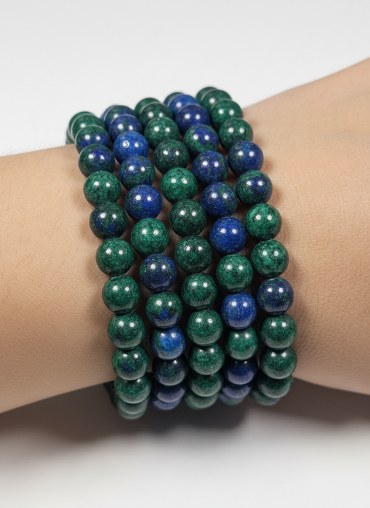 Malachiet/Azuriet armband 10mm