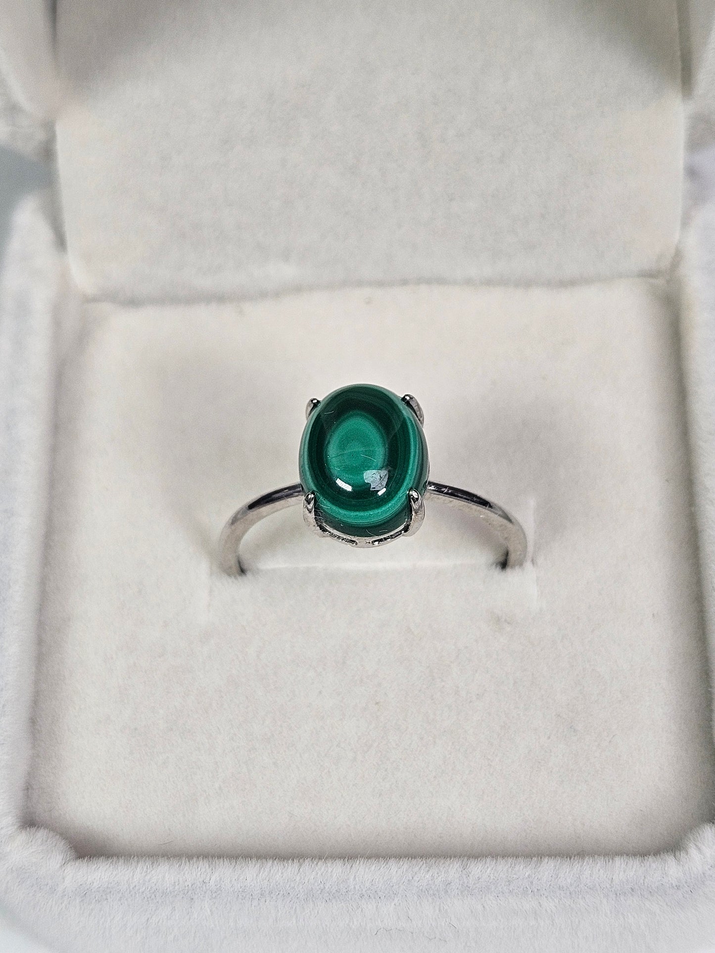 Malachiet s925 (zilver) verstelbare ring nr16