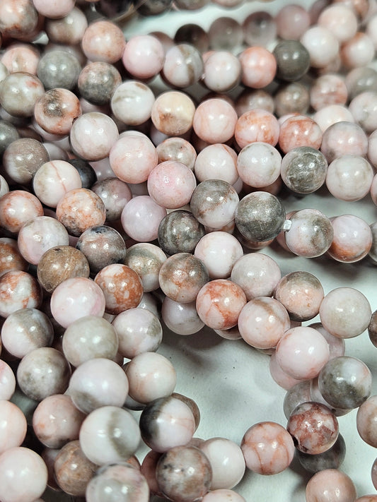 Roze zebra jaspis armband 6mm