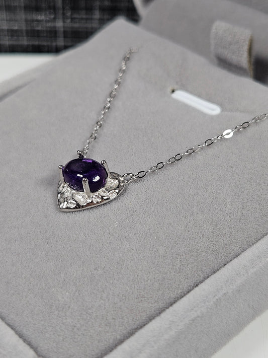 Amethist s925 (zilver) hanger met ketting nr47