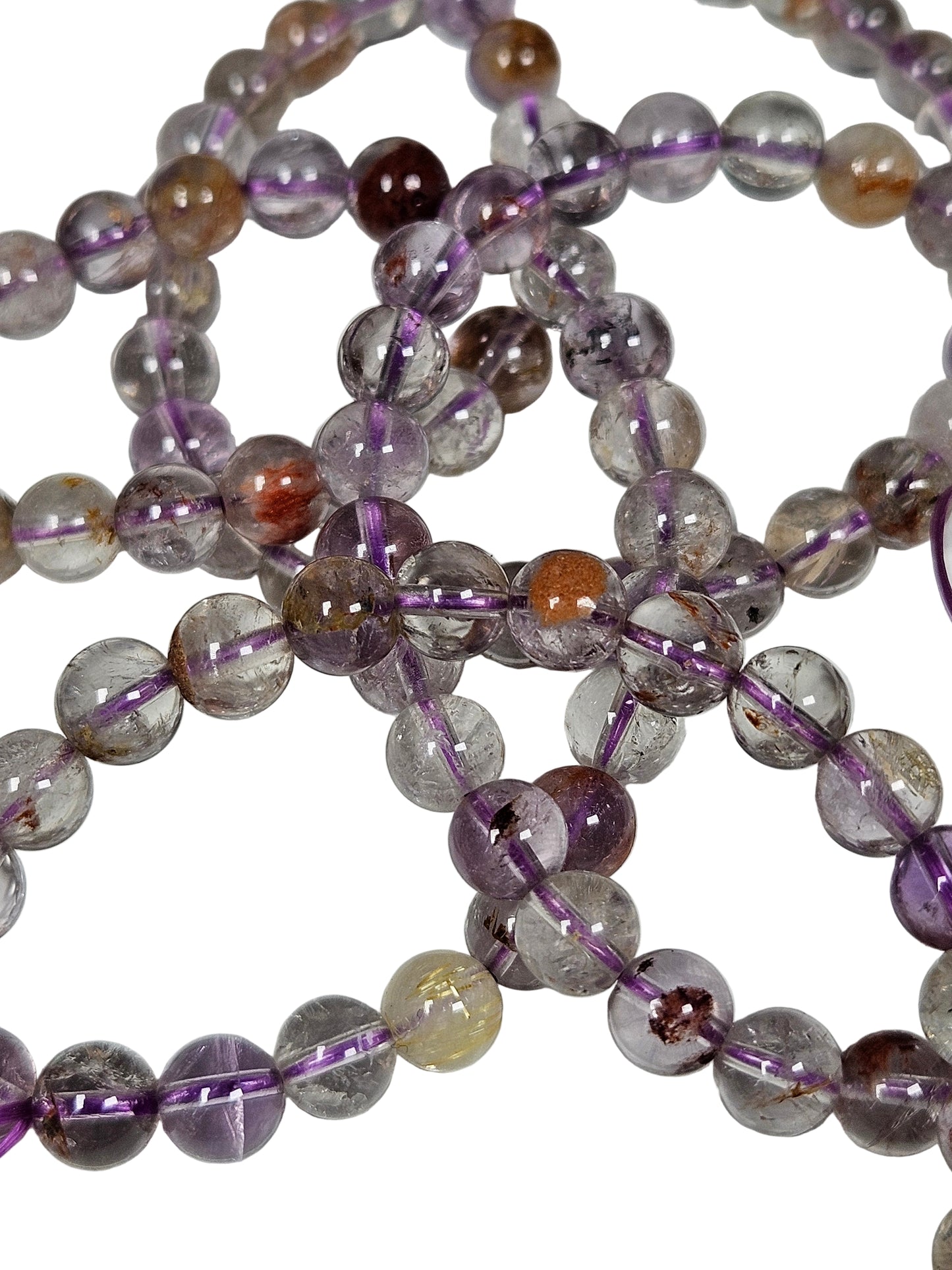 Amethist/Lodoliet armband 6mm