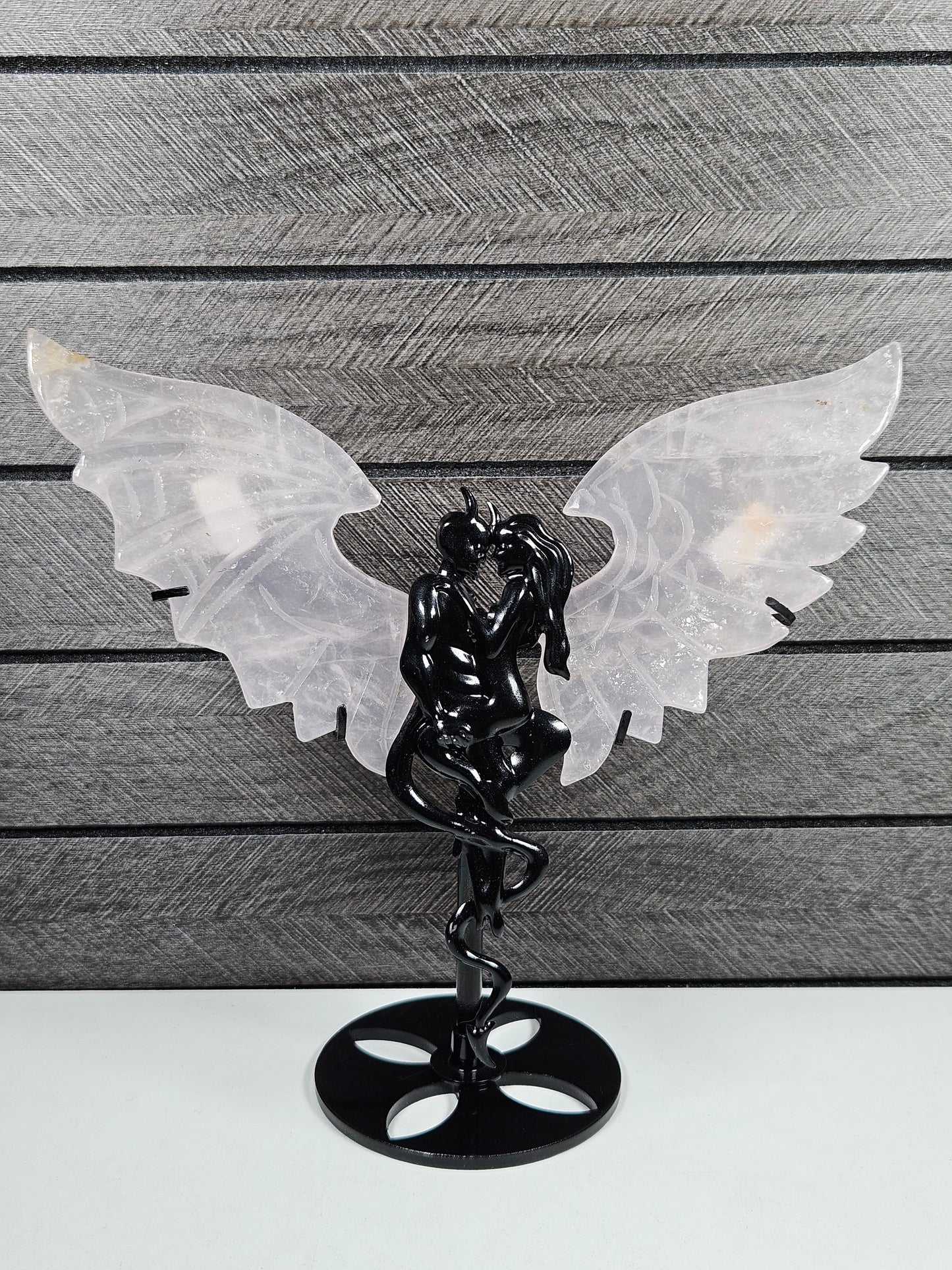 Rozenkwarts duivel/engel koppel C25