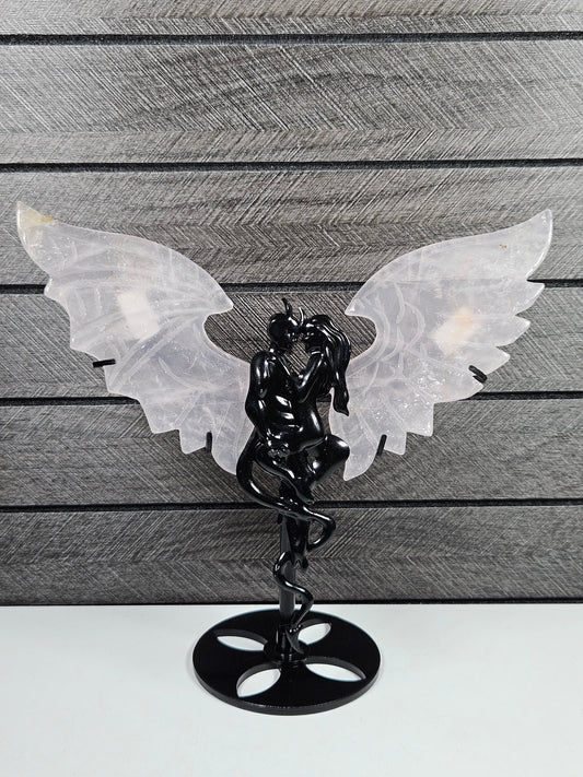 Rozenkwarts duivel/engel koppel C25