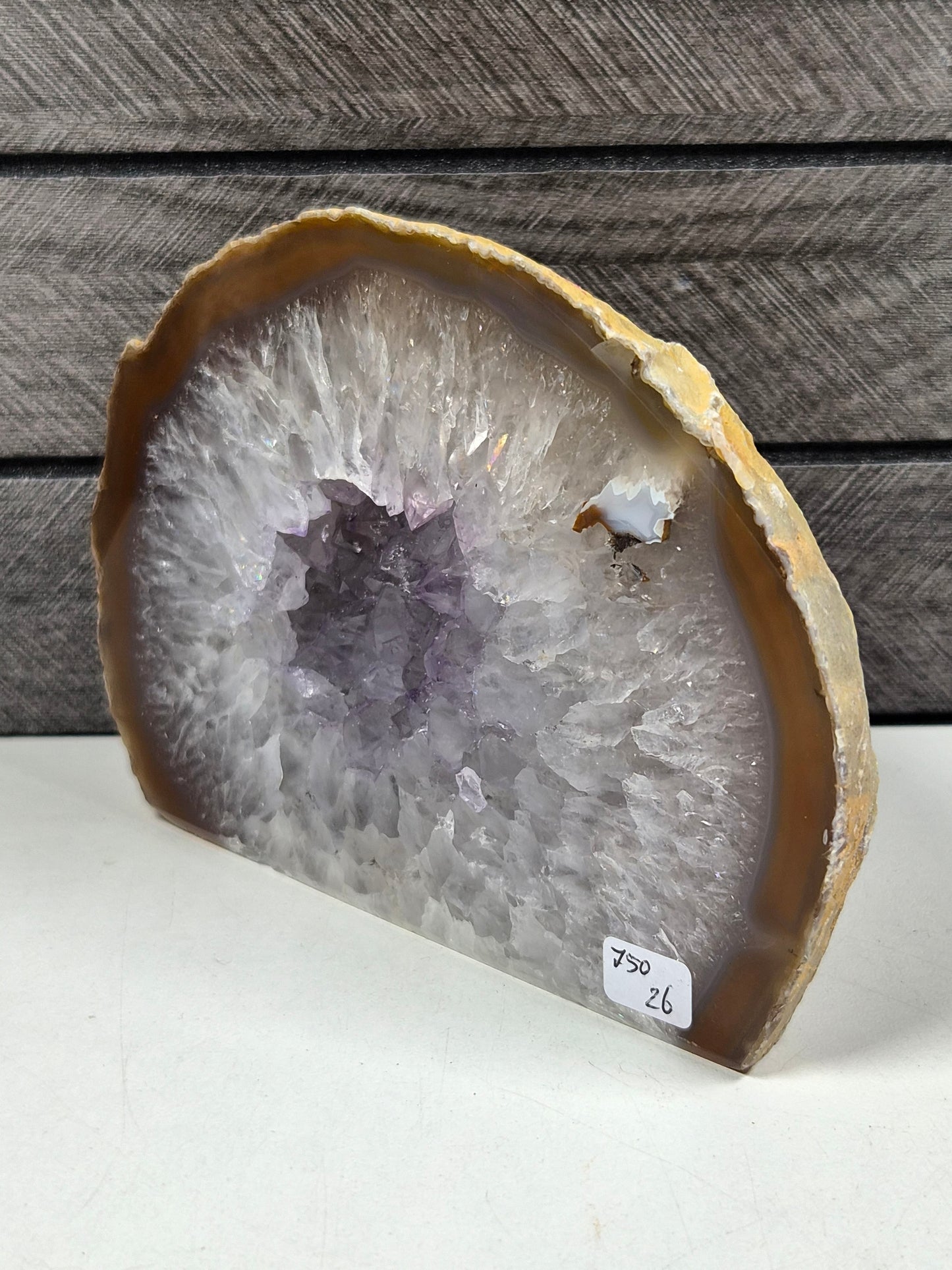 Agaat Geode op standvlak 750 gram