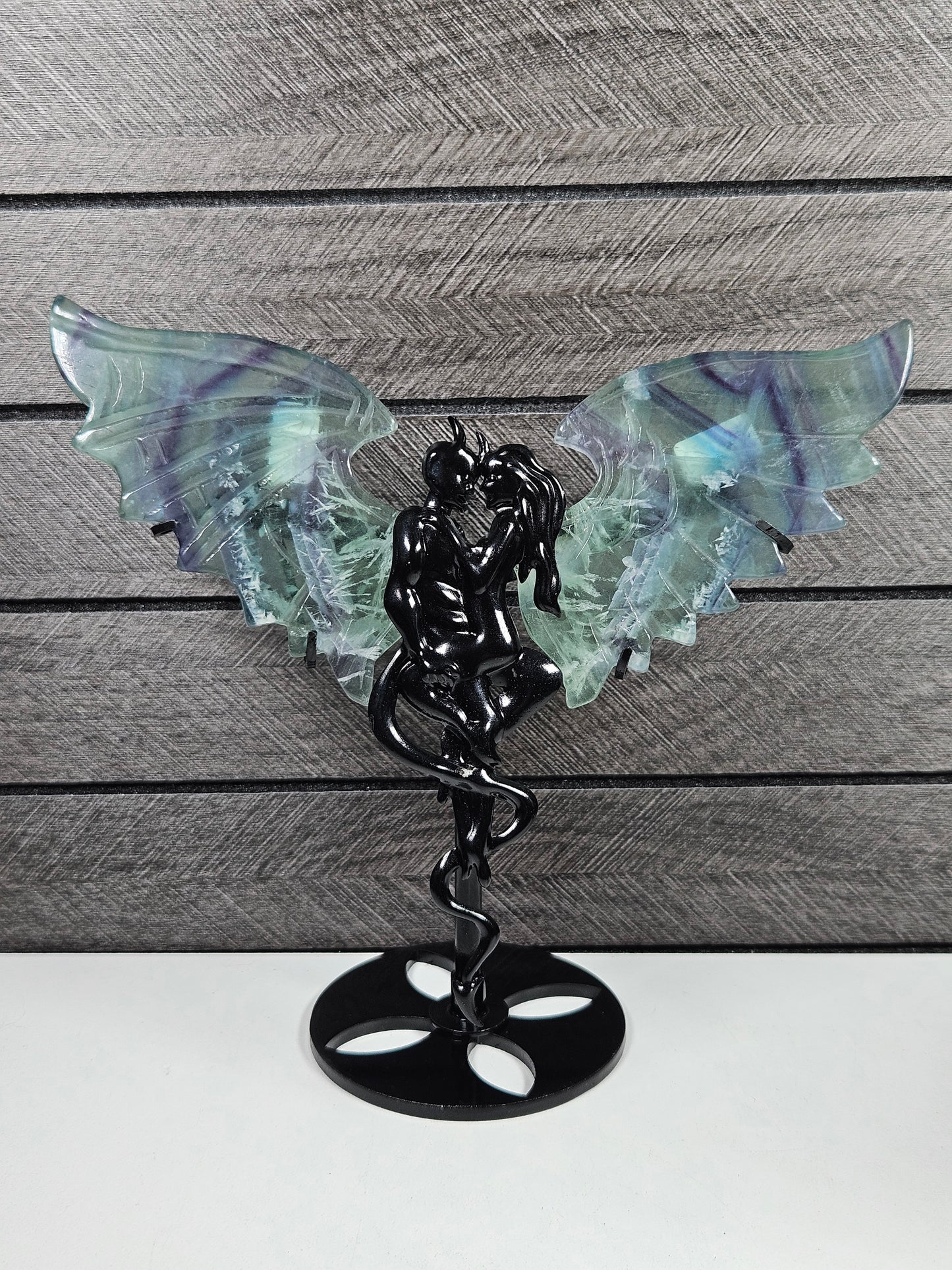 Fluoriet duivel/engel koppel D73