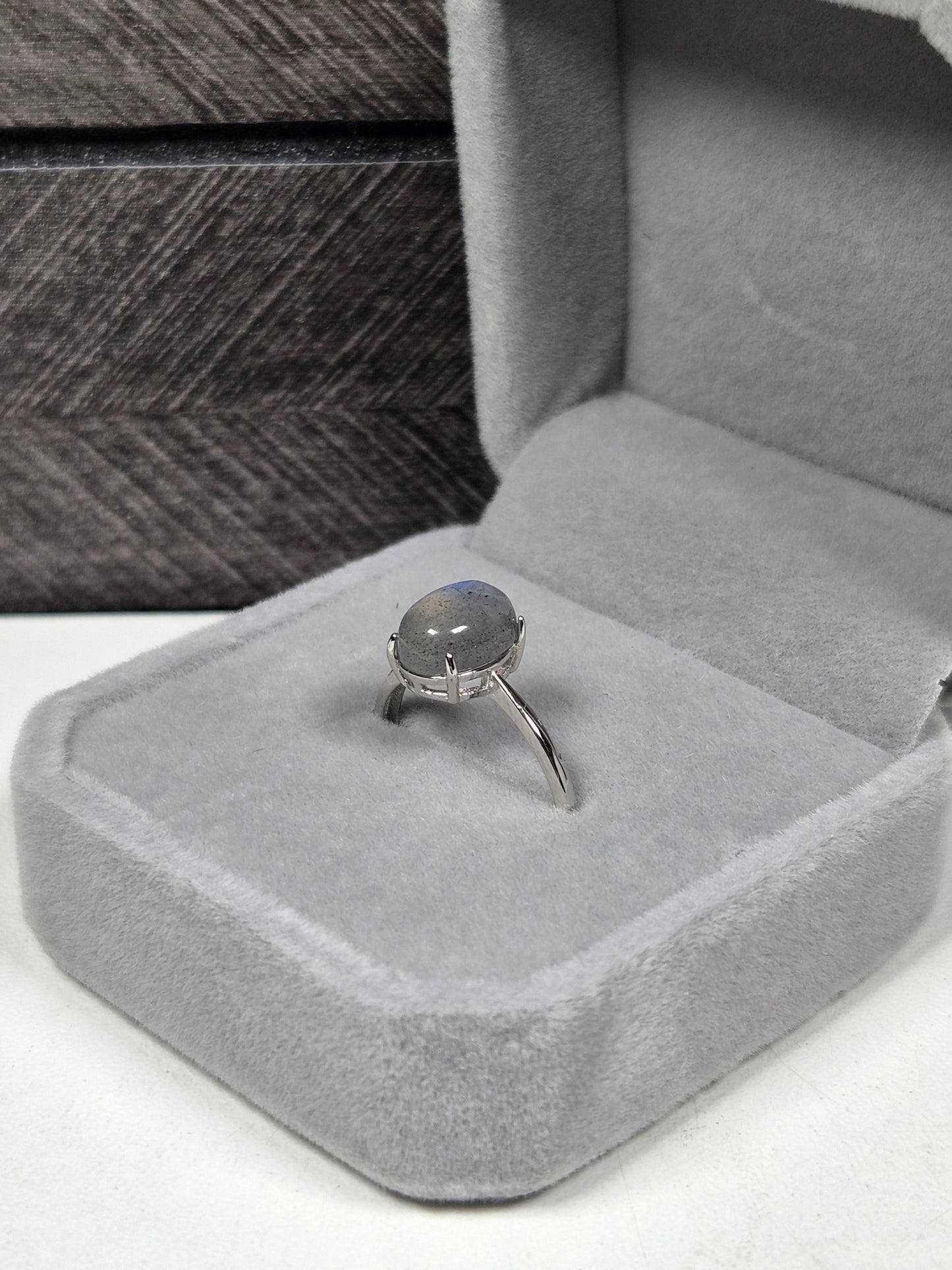Labradoriet s925 (zilver) verstelbare ring nr2