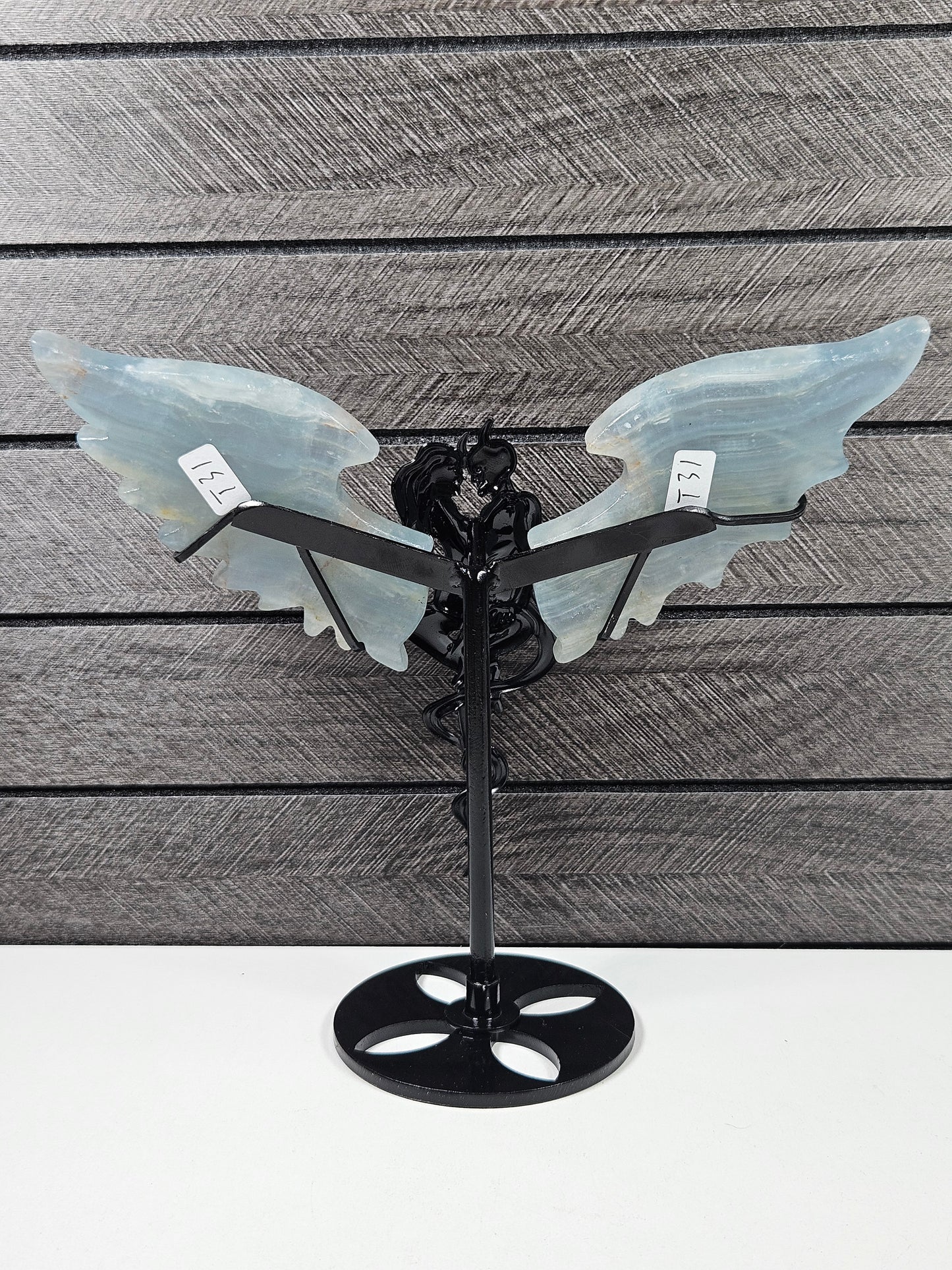 Blauwe Onyx duivel/engel koppel T31