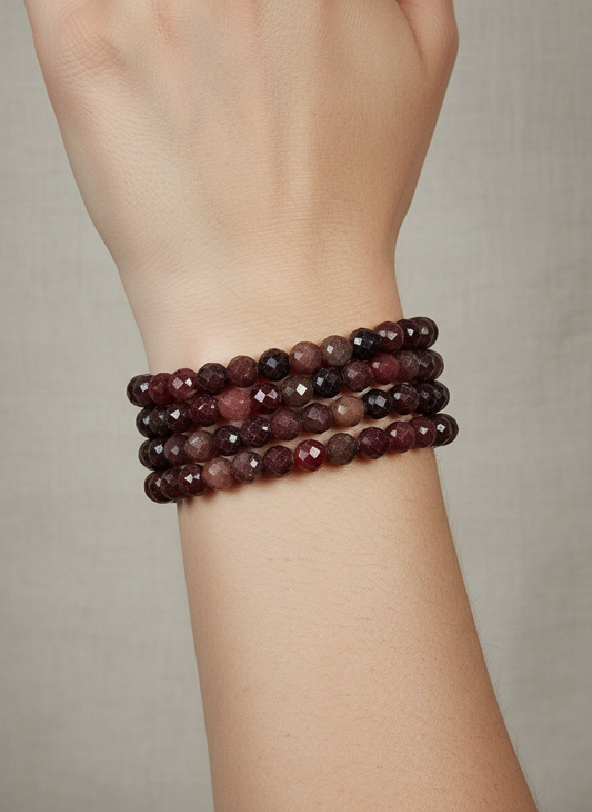 Carneool facetarmband 8mm