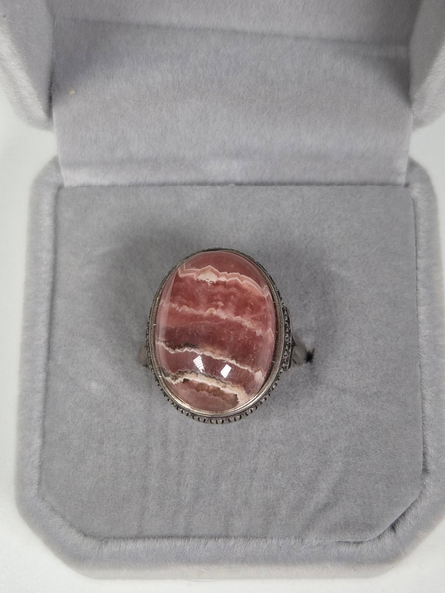Rhodochrosiet s925 (zilver) verstelbare ring nr20