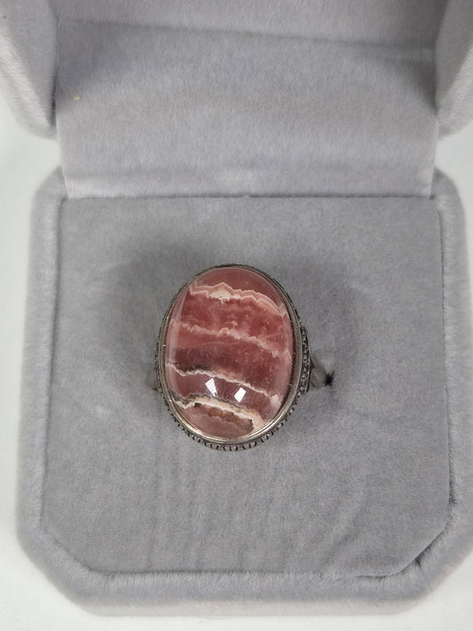 Rhodochrosiet s925 (zilver) verstelbare ring nr20