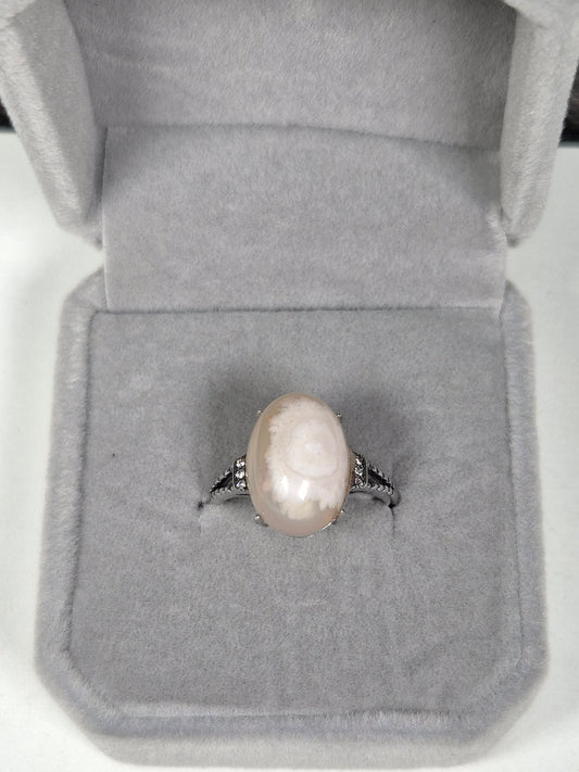 Bloemagaat s925 (zilver) verstelbare ring nr13