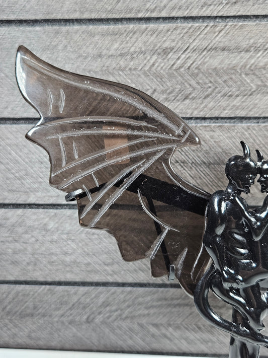 IJs obsidiaan duivel/engel koppel C38