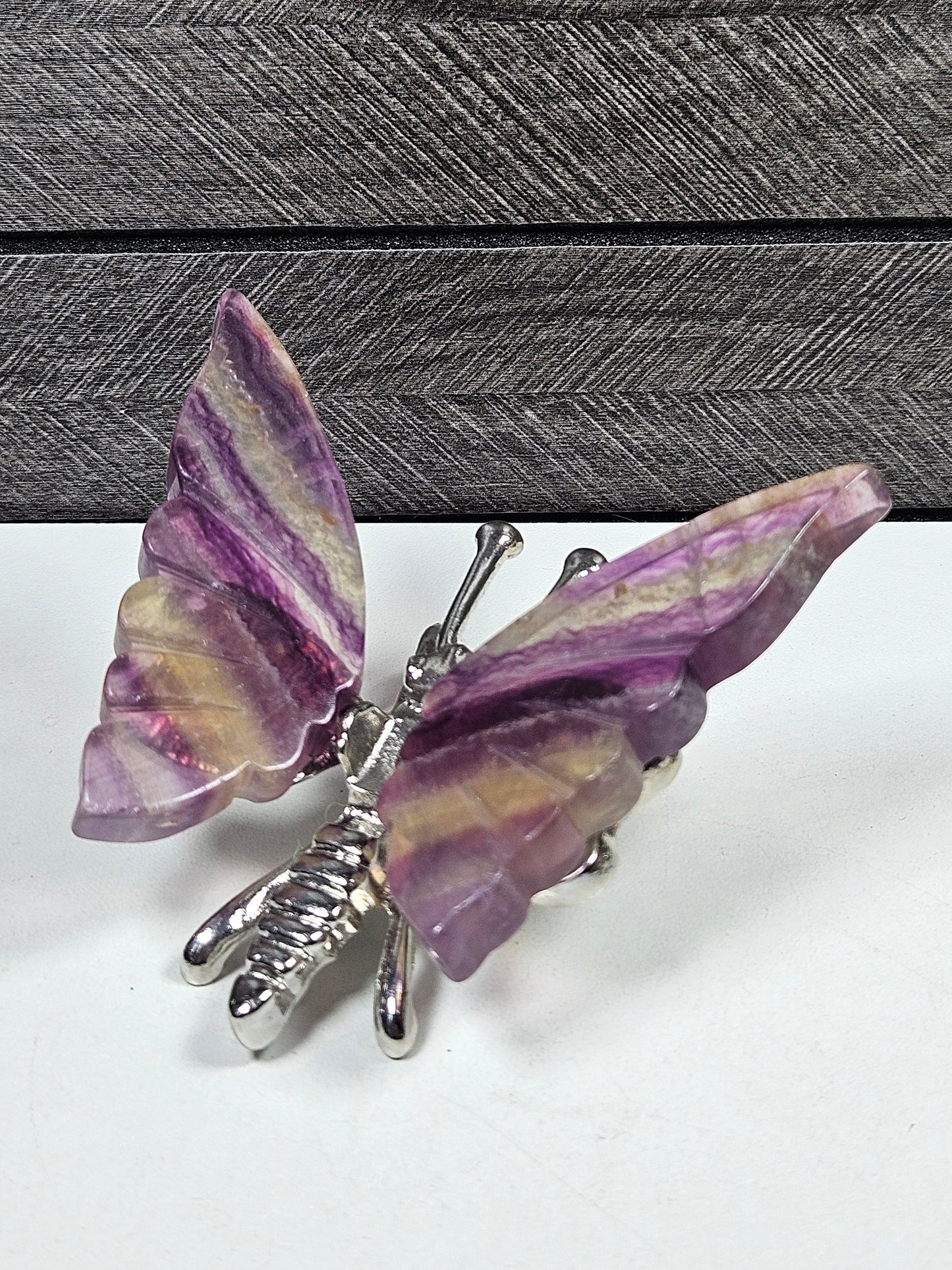 Fluoriet vlinder zilver lijfje nr 5