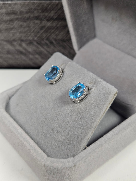 Topaas s925(zilver) oorbellen nr76