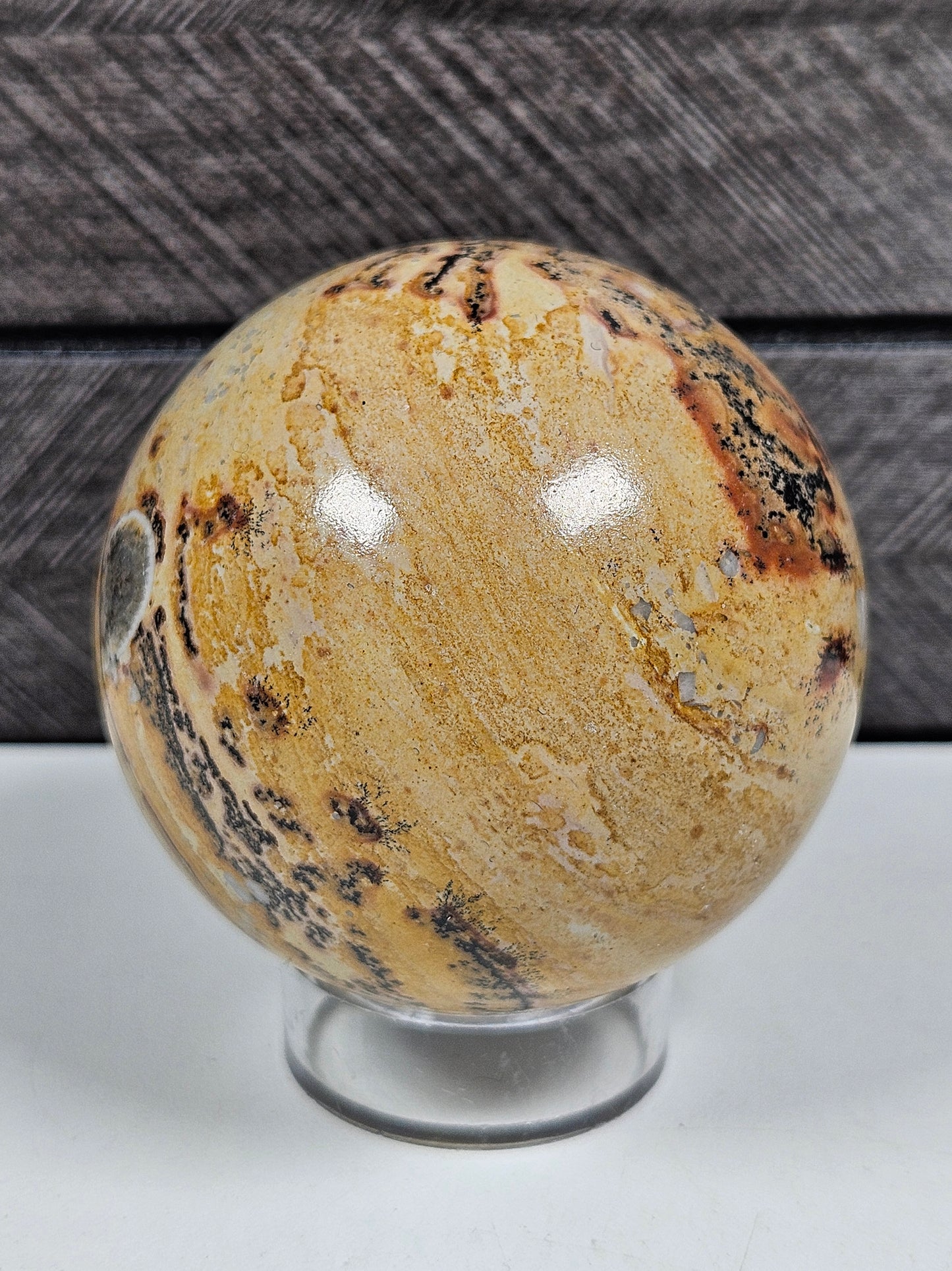 Landschaftsjaspis Kugel 276 Gramm