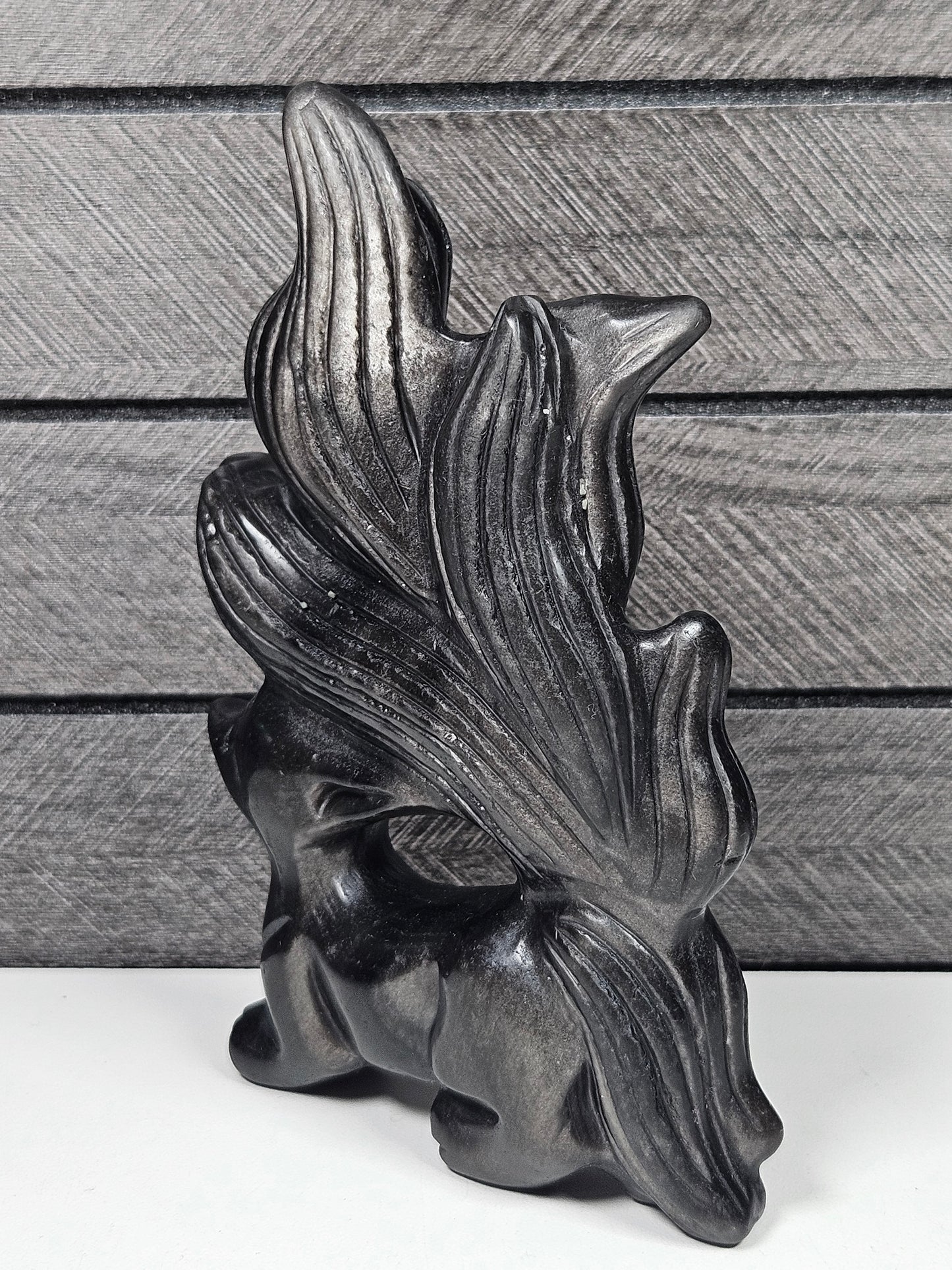 Zilver obsidiaan Ninetail fox 304 gram