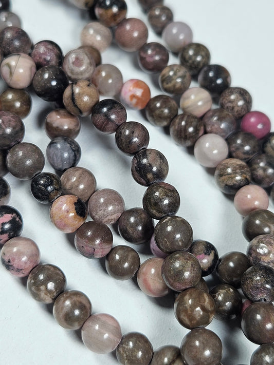 Rhodoniet kralenstreng 6mm