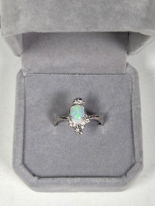 Opaal s925 (zilver) verstelbare ring nr2