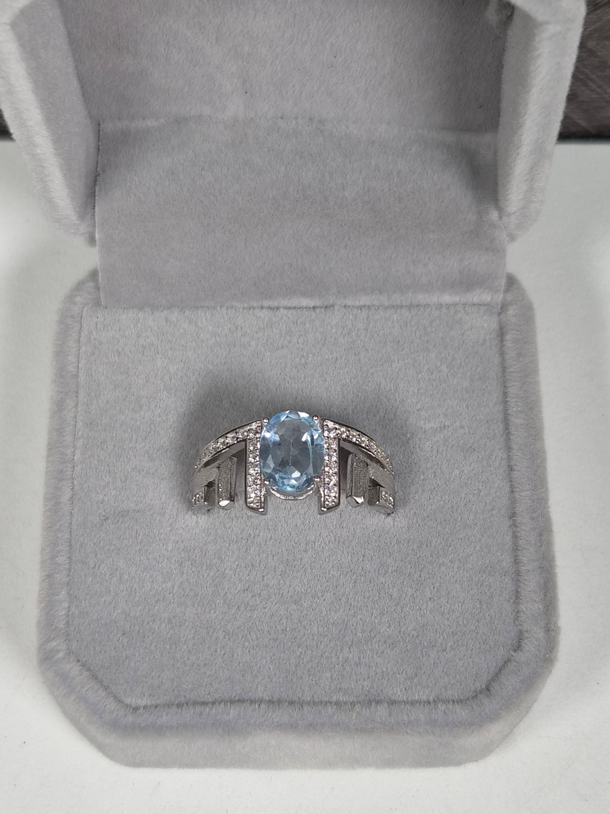 Topaas s925 (zilver) verstelbare ring nr80