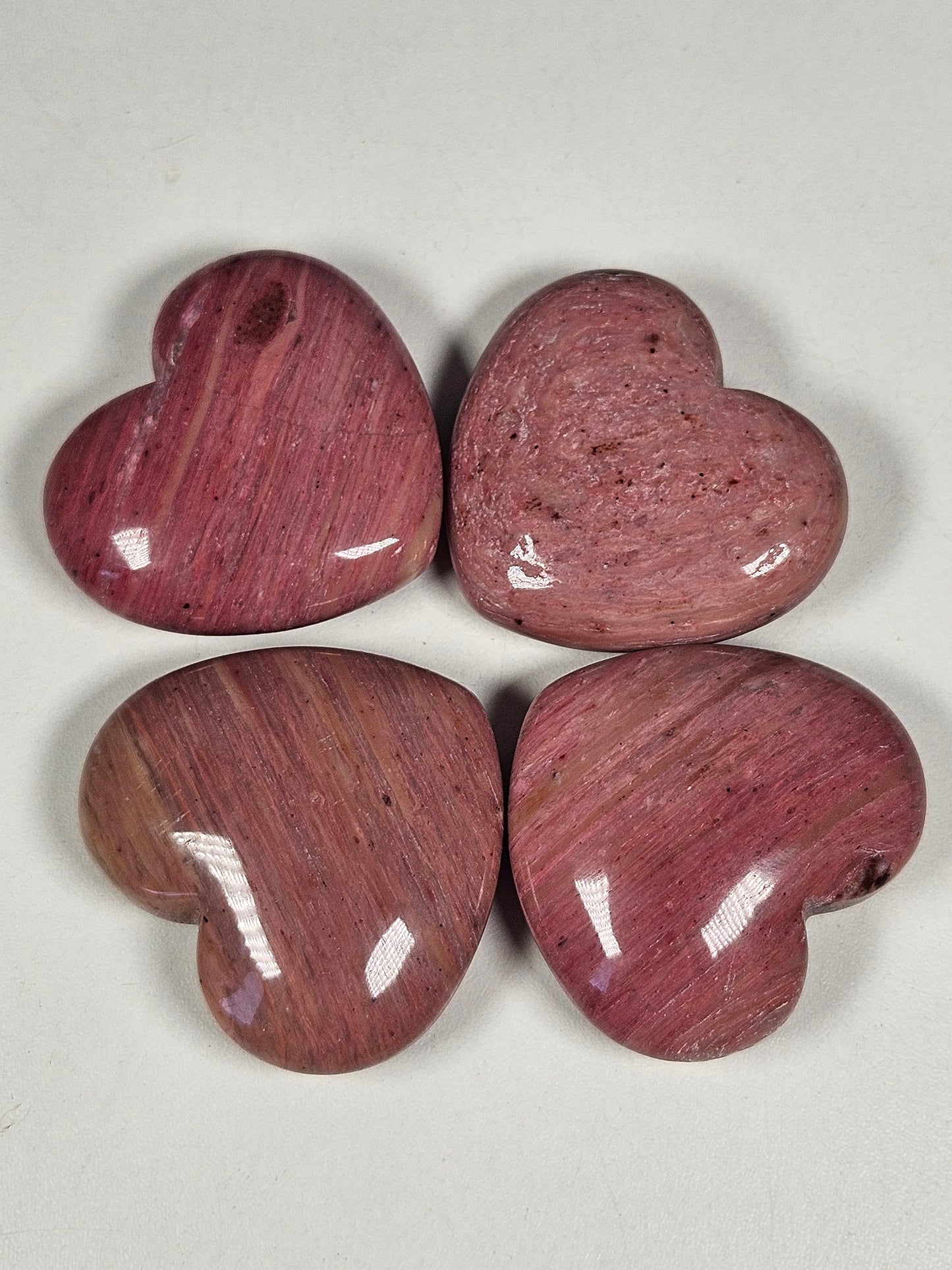 Roze Versteend Hout Hart 5 cm