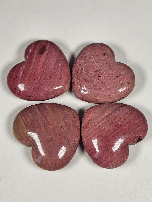 Roze Versteend Hout Hart 5 cm