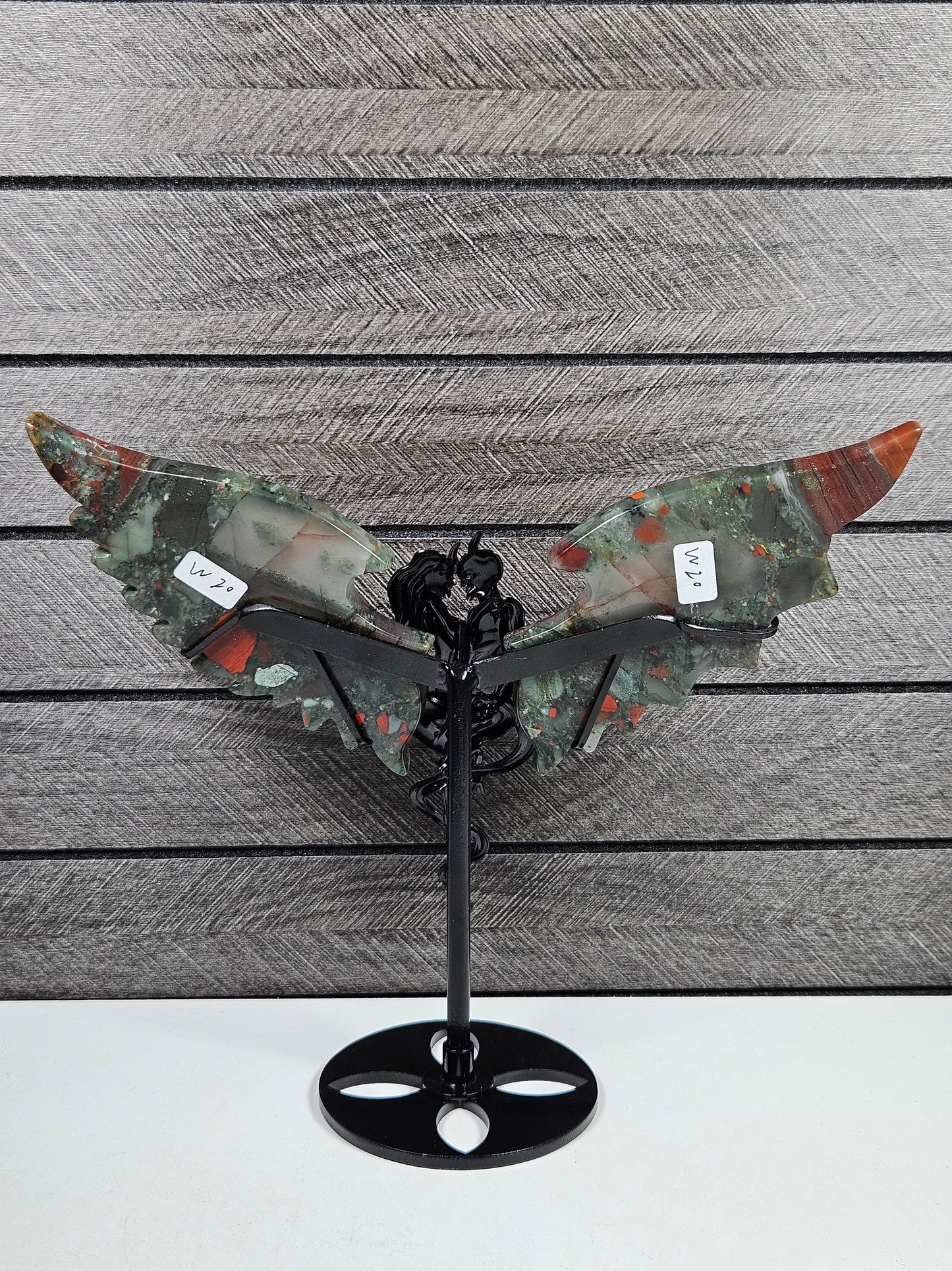 Afrikaanse bloedsteen duivel/engel koppel W20