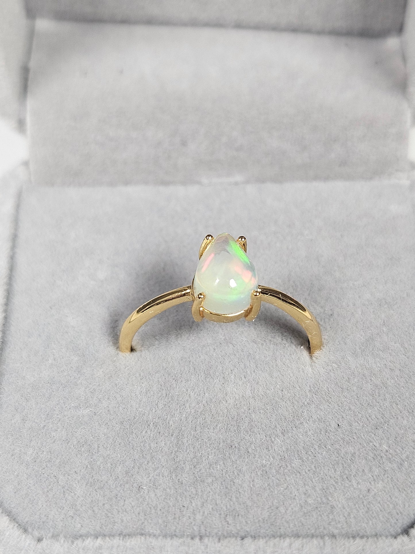 Opaal s925 (verguld) verstelbare ring nr9
