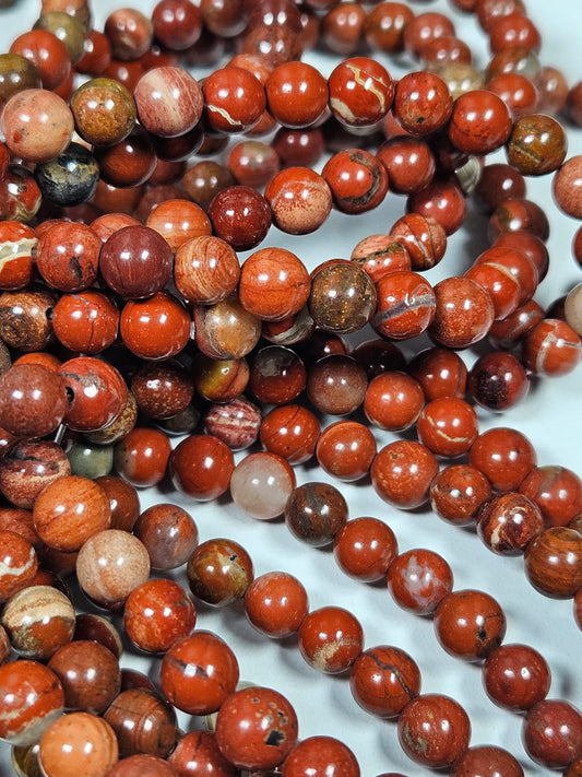 Rode jaspis armband 6mm