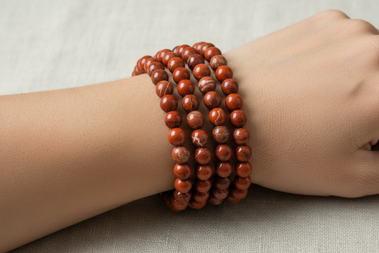 Rode jaspis armband 6mm