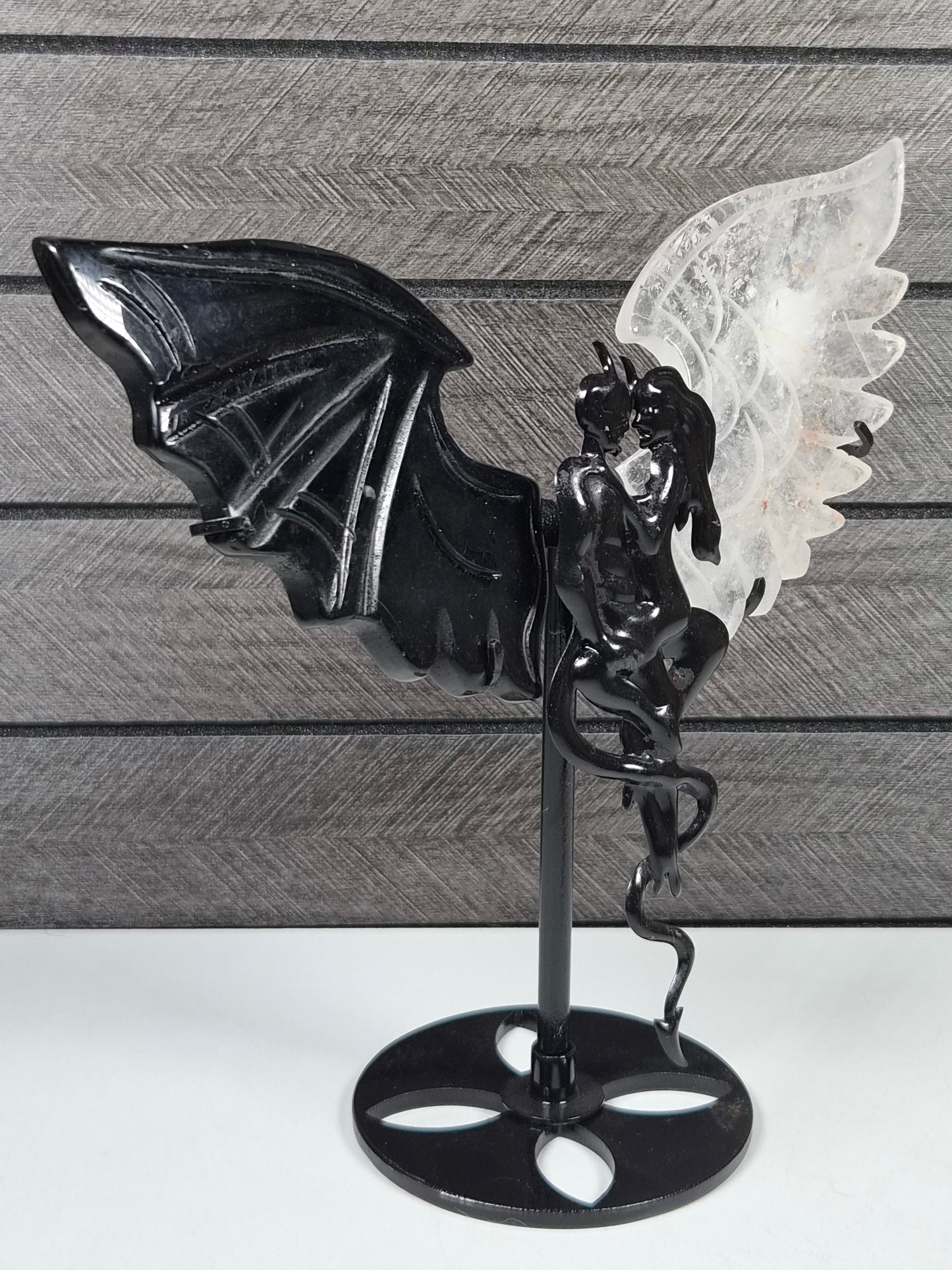 Obsidiaan Duivel Bergkristal Engel Koppel nr7