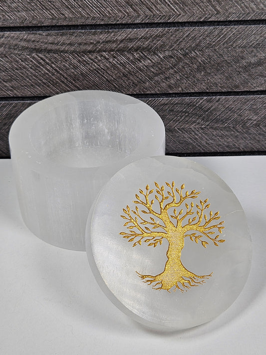 Seleniet Sieradendoosje Levensboom rond