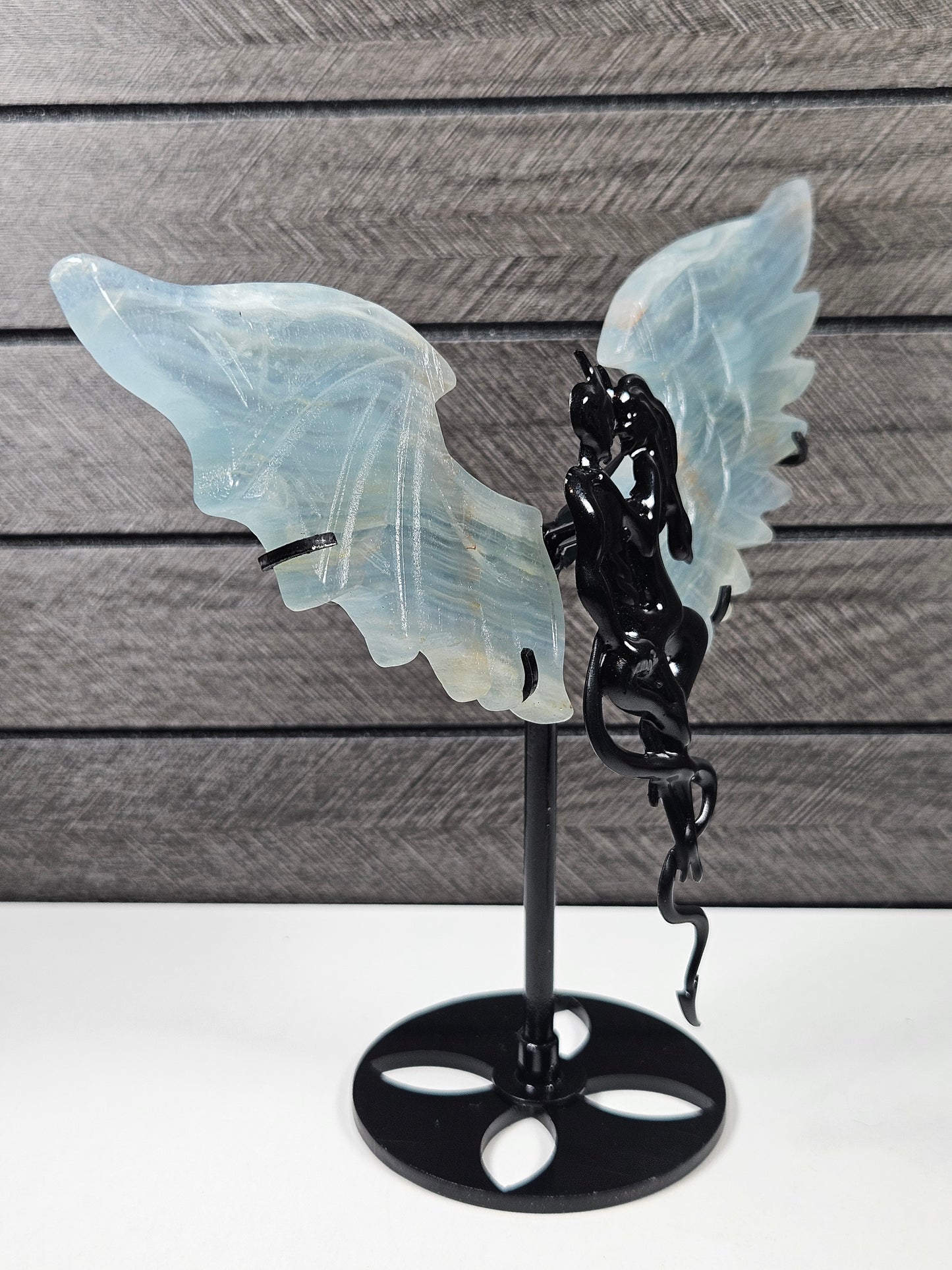 Blauwe Onyx duivel/engel koppel T31