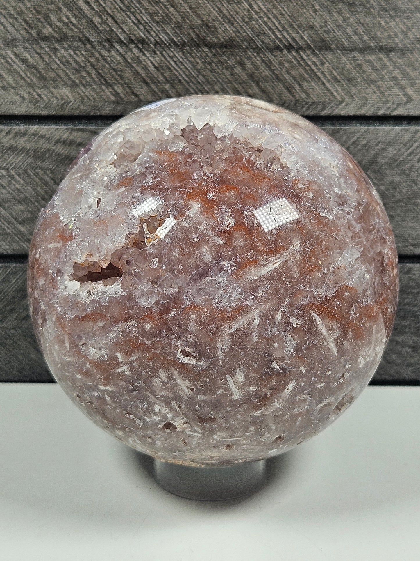 Roze amethist bol 1210 gram