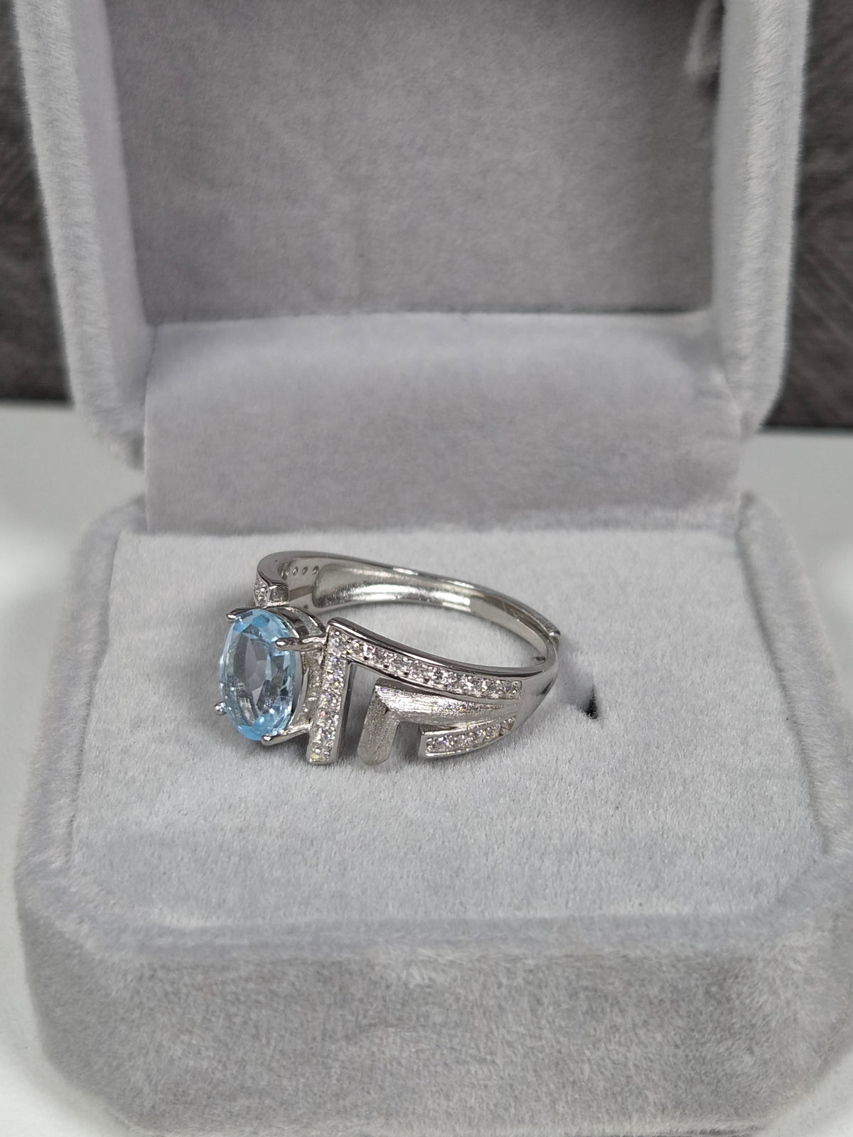 Topaas s925 (zilver) verstelbare ring nr80