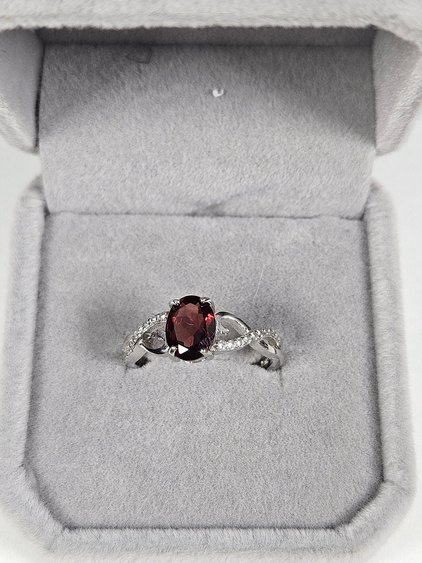 Granaat s925 (zilver) verstelbare ring nr58