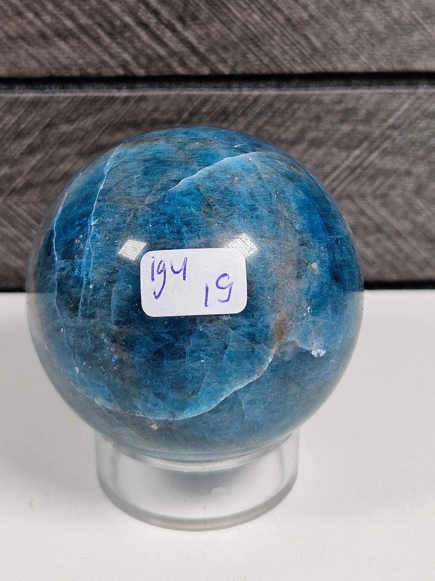 Blauwe apatiet bol 194 gram