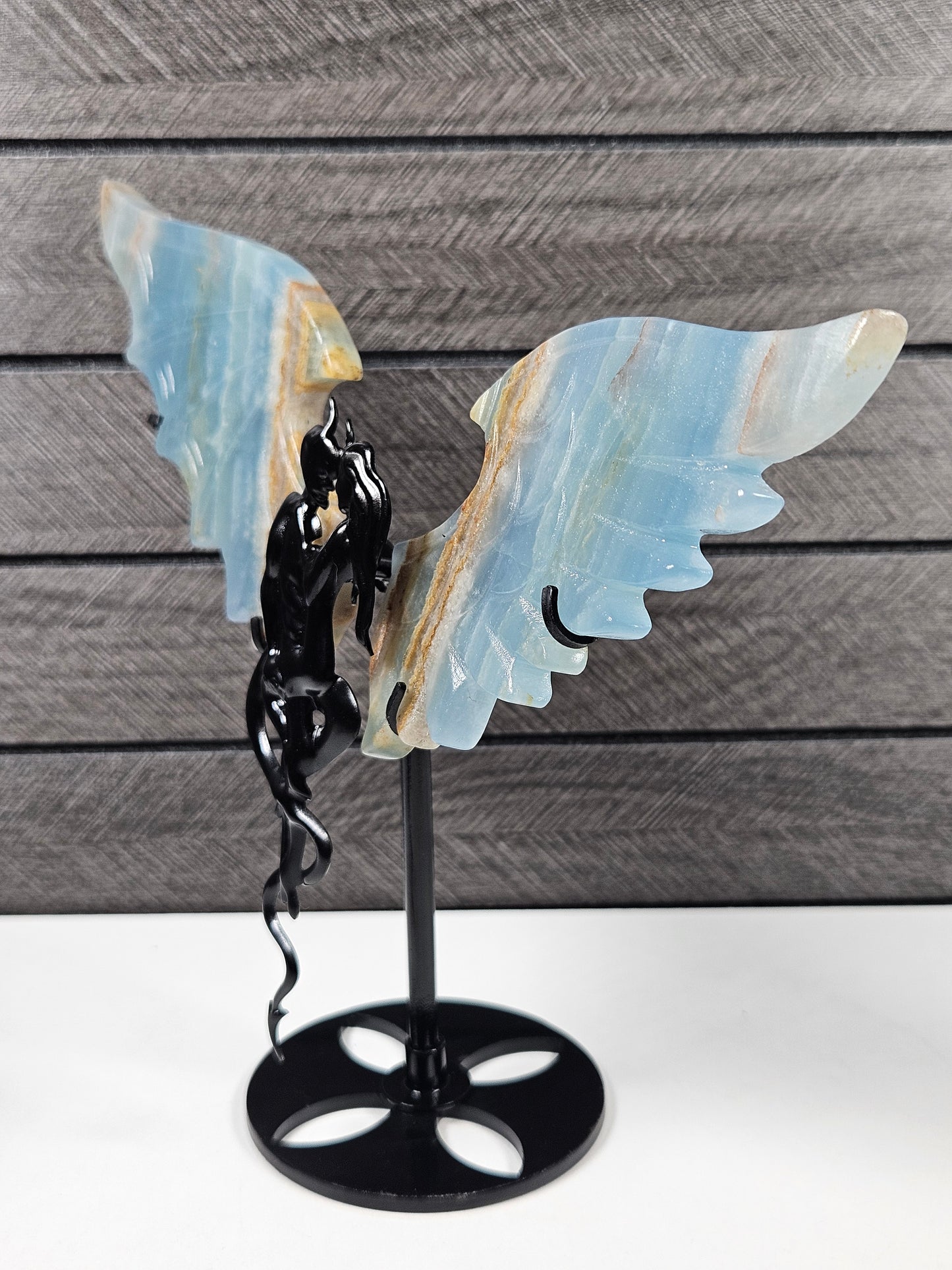 Blauwe Onyx duivel/engel koppel T28