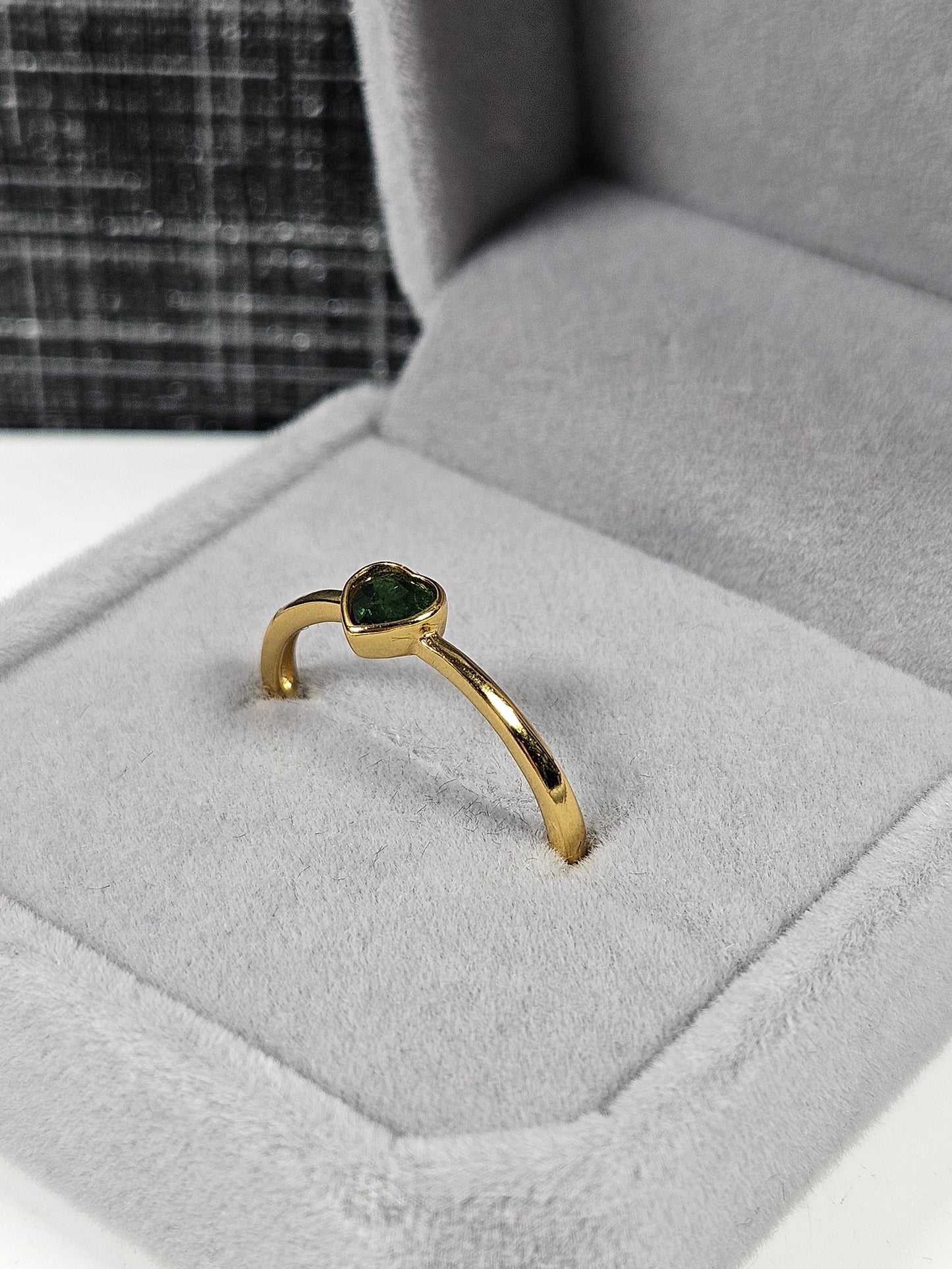 Groene toermalijn s925(verguld) verstelbare ring nr10