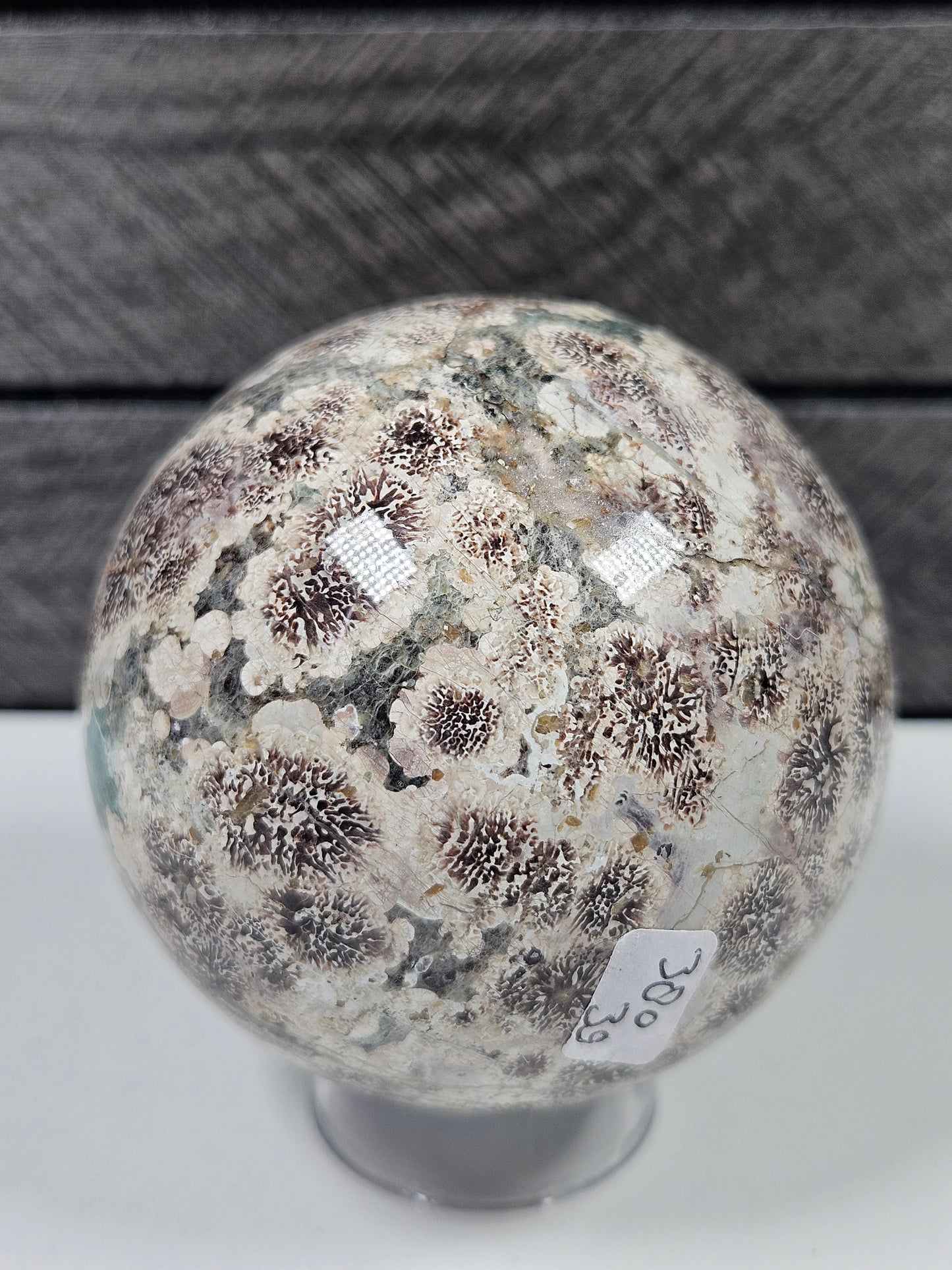 Groene bloem Jaspis bol 380 gram