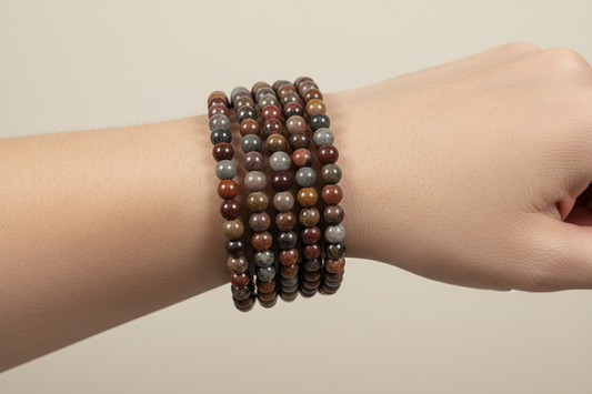 Polychroom Jaspis armband 4mm