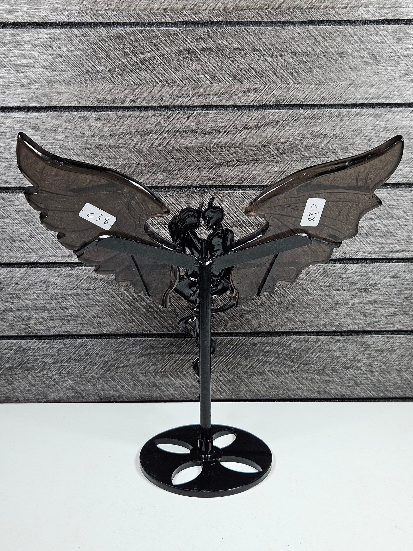 IJs obsidiaan duivel/engel koppel C38