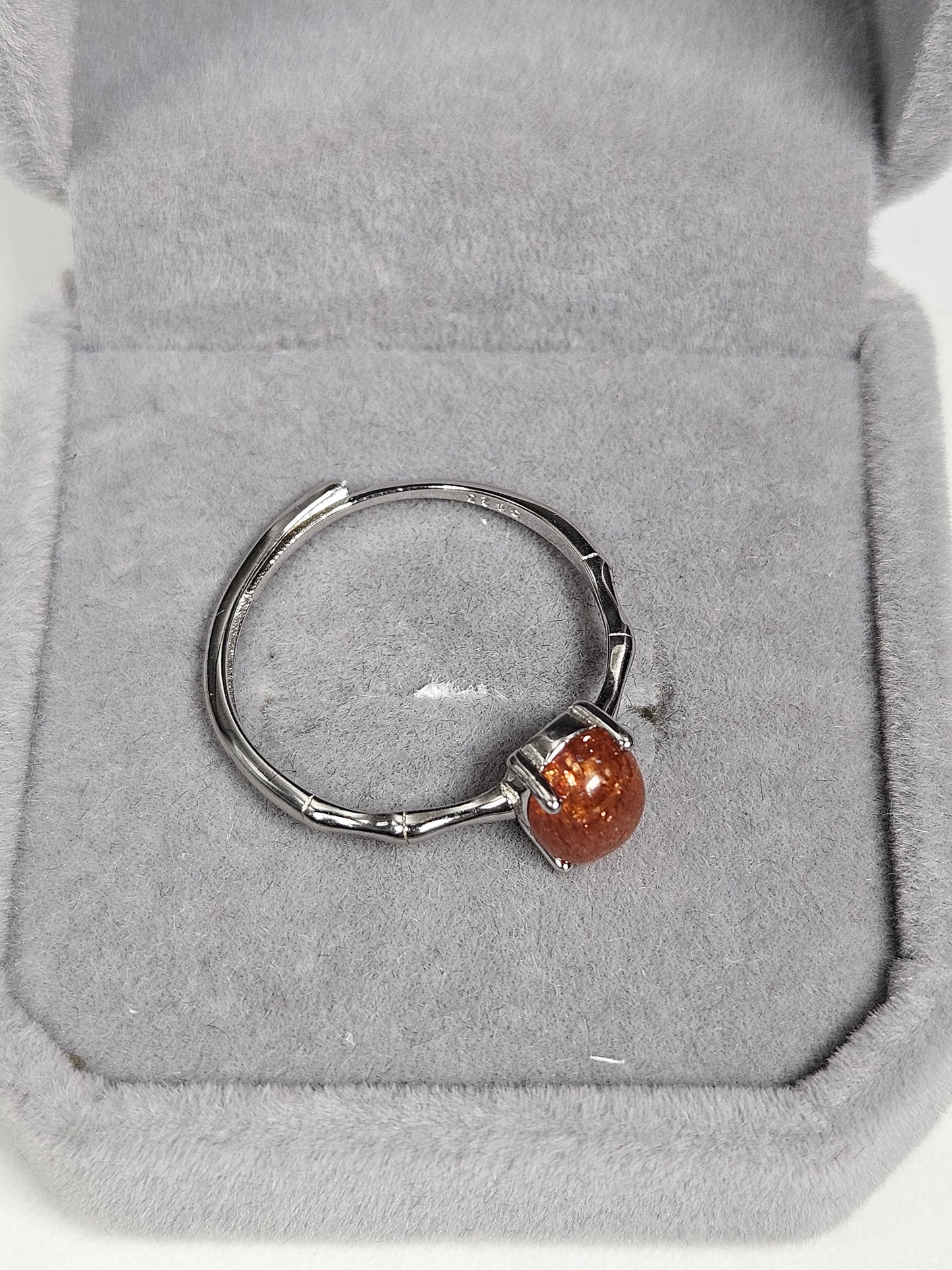 Zonnesteen s925(zilver) verstelbare ring nr27