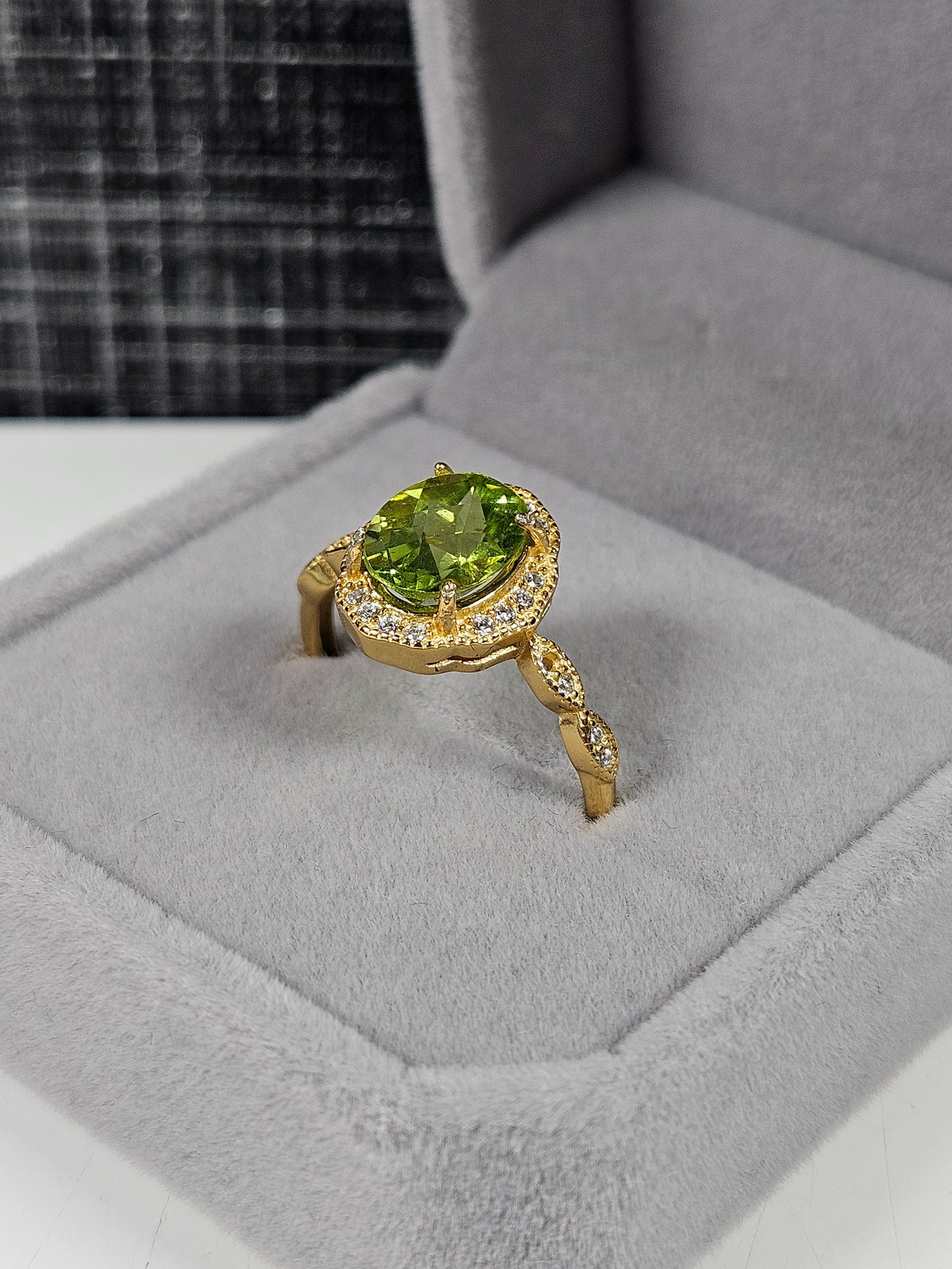 Diopsiet s925(verguld) verstelbare ring nr5