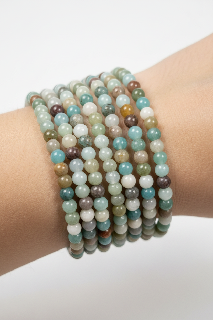 Amazoniet mix armband 4mm